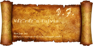 Vörös Fulvia névjegykártya